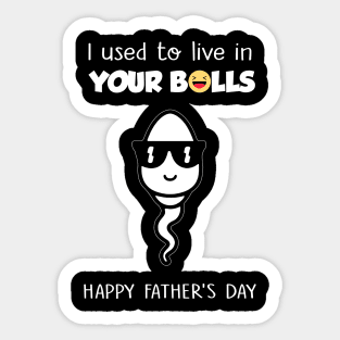 I Used To Live In Your Balls Funny Son Happy Father's Day Sticker